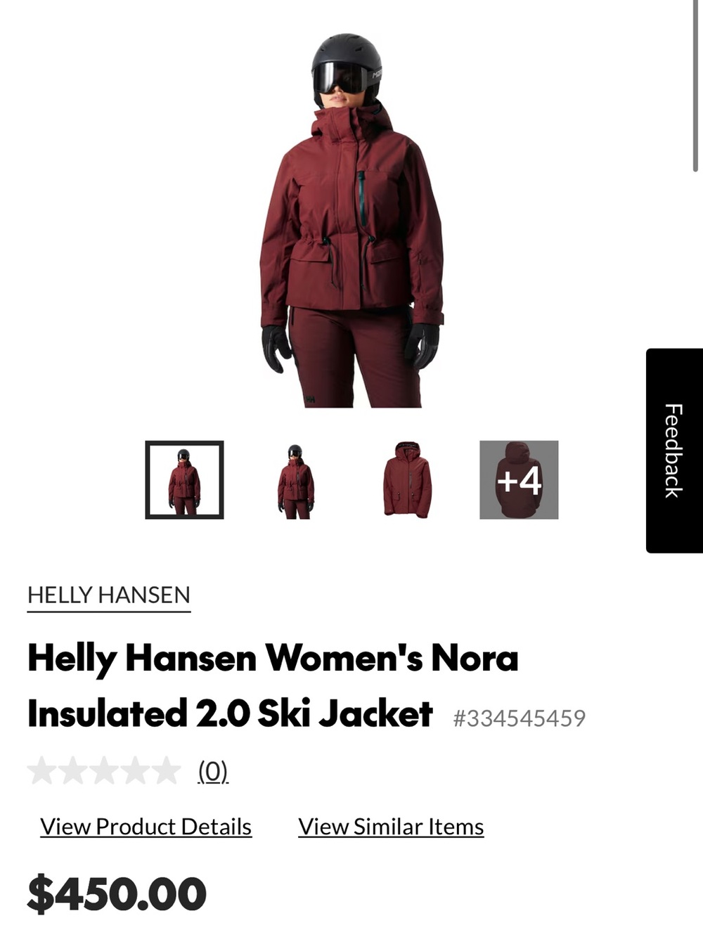 Helly Hansen Women's Ski Jacket in Burgundy - Picture 2 of 5